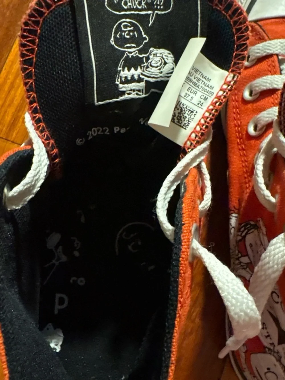 Converse Peanuts Orange High-Top Sneakers - Picture 7 of 7